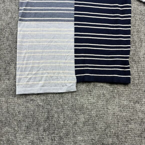 Autumn Cashmere Sweater Women XS Blue Stripe Patchwork Assymetrical Tee - Picture 4 of 13